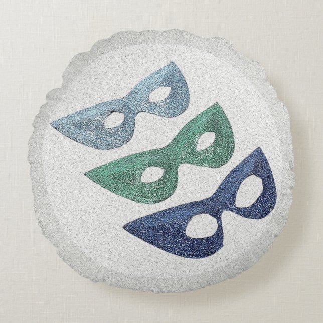 Funkelmasken - rundes kissen (Vorderseite)