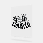 Funkelmonster Halloween Acrylschild (Winkel)