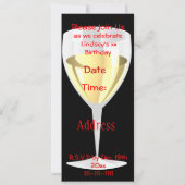 FUNKELN 50. Geburtstag WEIN-FLASCHE Einladung (Rückseite)