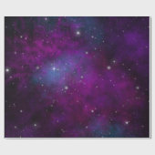 Funkeln auf tiefem Lila Weltraumhintergrund Geschenkpapier (Flach)
