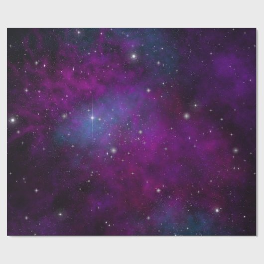 Funkeln auf tiefem Lila Weltraumhintergrund Geschenkpapier (Flach)