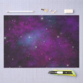 Funkeln auf tiefem Lila Weltraumhintergrund Seidenpapier (Handwerk)