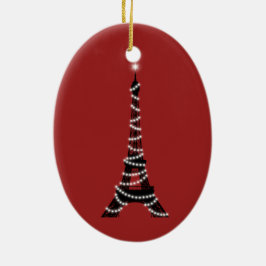 Funkeln beleuchten die Eiffelturm-Verzierung (rot) Keramik Ornament