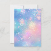 Funkeln Fireworks Blue Silvester Party Einladung (Rückseite)