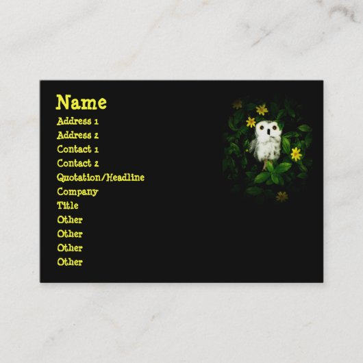 Funkeln-Funkeln-Stern-Eule Namecard Visitenkarte (Vorderseite)