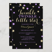 Funkeln-Funkeln-Stern-Geburtstags-Einladungen Einladung (Vorne/Hinten)