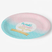 Funkeln-Funkeln-Stern-Geschlecht decken Dusche auf Pappteller (Schrägansicht)