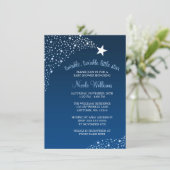 Funkeln kleine Sternschnuppen-Babyparty Einladung (Stehend Vorderseite)