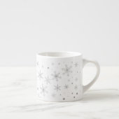 Funkeln-Schneeflocke - silbernes Grau u. Weiß Espressotasse (Rechts)