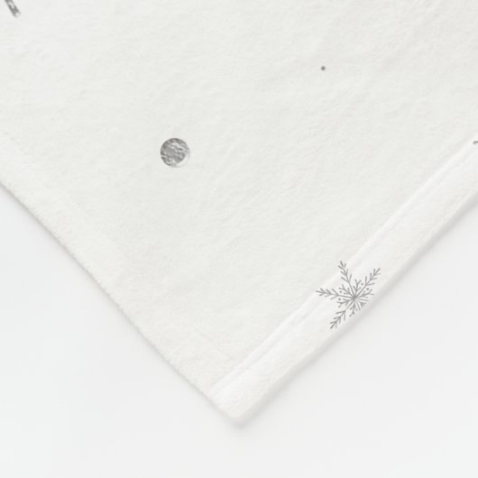 Funkeln-Schneeflocke - silbernes Grau u. Weiß Fleecedecke (Ecke)