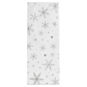 Funkeln-Schneeflocke - silbernes Grau u. Weiß Geschenktüte Für Weinflaschen (Rückseite)