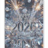 Funkeln Sie in das Neujahrs-Sticker Aufkleber (Vorderseite)
