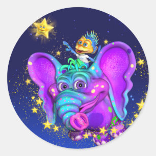 Funkeln-Stern-Aufkleber Runder Aufkleber