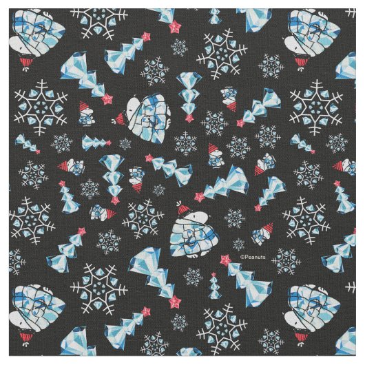 Funkeln und Glänzen! Snoopy Edelstein Winterfeier Stoff (Nahaufnahme)