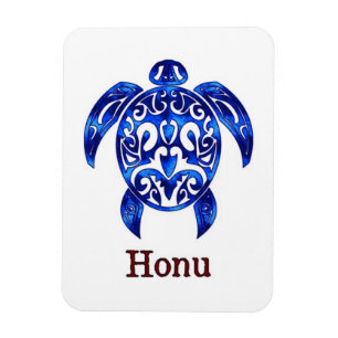 Funkelnblaue hawaiische Meeresschildkröte auf Wei Magnet