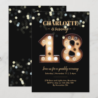 Funkelnd 18. Geburtstag Einladung