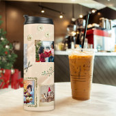 Funkelnd 6 Fotolage Gold & Peach Weihnachten Thermosbecher