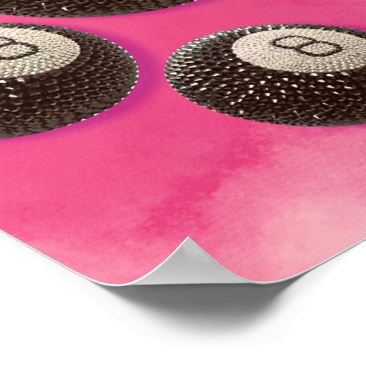 Funkelnd 8-Ball-Glam-Design, Fun Lucky Charm Poster (Ecke)