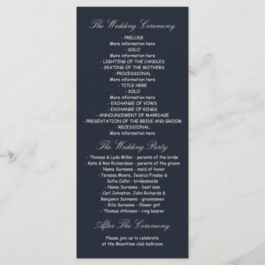 funkelnd Abendlichter romantische Hochzeitsfeiern Programm (Rückseite)