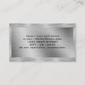 Funkelnd Aluminiumsilber, beruflich gebürstet Visitenkarte (Rückseite)