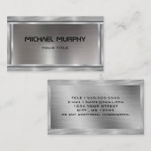 Funkelnd Aluminiumsilber, beruflich gebürstet Visitenkarte (Vorne/Hinten)