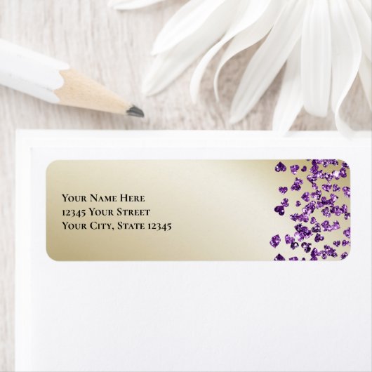 Funkelnd Amethyst- und Gold-Glitzer-Herz (Insitu)