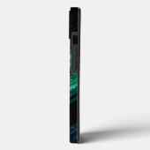 Funkelnd Aqua-Grüngalaxie Zickzack Monogram Case-Mate iPhone Hülle (Rückseite / Links)