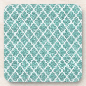 funkelnd Aquamarin Getränkeuntersetzer (Vorderseite)
