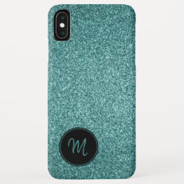 Funkelnd Aquamarine Imitat Glitzer Monogramm Minim Case-Mate iPhone Hülle