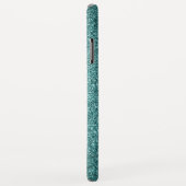 Funkelnd Aquamarine Imitat Glitzer Monogramm Minim Case-Mate iPhone Hülle (Hinten/Rechts)