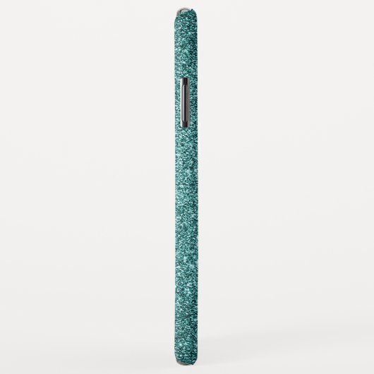 Funkelnd Aquamarine Imitat Glitzer Monogramm Minim Case-Mate iPhone Hülle (Hinten/Rechts)