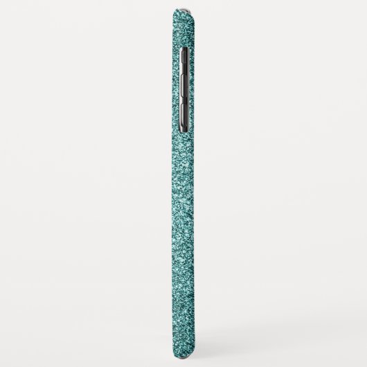 Funkelnd Aquamarine Imitat Glitzer Monogramm Minim Case-Mate iPhone Hülle (Hinten/Links)