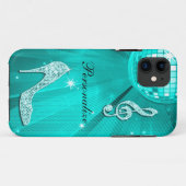 Funkelnd aquamarine Musik-Anmerkung u. Case-Mate iPhone Hülle (Rückseite (Horizontal))
