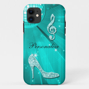 Funkelnd aquamarine Musik-Anmerkung u. Case-Mate iPhone Hülle