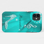 Funkelnd aquamarine Musik-Anmerkung u. Case-Mate iPhone Hülle (Rückseite (Horizontal))