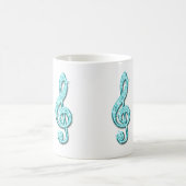 Funkelnd aquamarine Musiknote Kaffeetasse (Mittel)