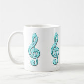 Funkelnd aquamarine Musiknote Kaffeetasse (Links)