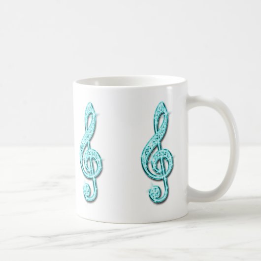 Funkelnd aquamarine Musiknote Kaffeetasse (Rechts)