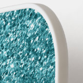 Funkelnd Aquamariner Glitzer Ombre Modernes Skript Pickleball Schläger (Linke Seite)