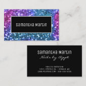 Funkelnd Aquamariner Rosa Sequenzer Glitzer Person Visitenkarte (Vorne/Hinten)