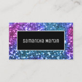 Funkelnd Aquamariner Rosa Sequenzer Glitzer Person Visitenkarte (Vorderseite)