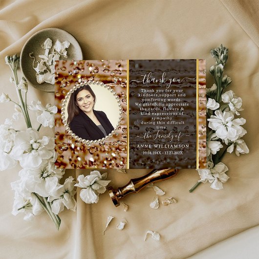 Funkelnd Beerdigung Dankeschön-Karte Dankeskarte