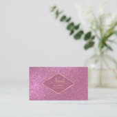 Funkelnd Berry Pink Gold Glitzer Makeup Nails Lash Visitenkarte (Stehend Vorderseite)
