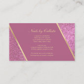 Funkelnd Berry Pink Gold Glitzer Makeup Nails Lash Visitenkarte (Rückseite)