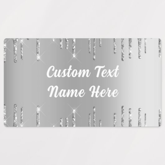 Funkelnd Beschriftungen für Silver Gold Glitzer -  Etiketten (Design 3)