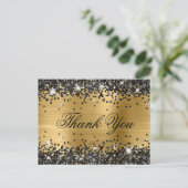 Funkelnd Black Glitzer Gold Foil Extravagant Viele Postkarte (Stehend Vorderseite)