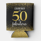 Funkelnd Black Gold Glitzer Skript 50 und fabelhaf Dosenkühler (Vorderseite)