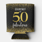 Funkelnd Black Gold Glitzer Skript 50 und fabelhaf Dosenkühler (Rückseite)