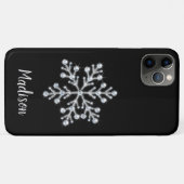 Funkelnd Black Monogram iPhone Case (Rückseite (Horizontal))