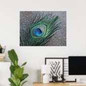 Funkelnd Black Peacock Fee Stillleben Poster (Heimbüro)